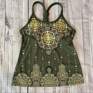 Athleta Green Kaleidoscope Y Back Tank Top.  Size Small. EUC